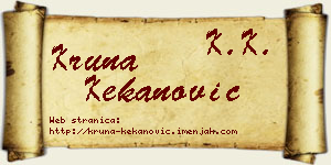 Kruna Kekanović vizit kartica